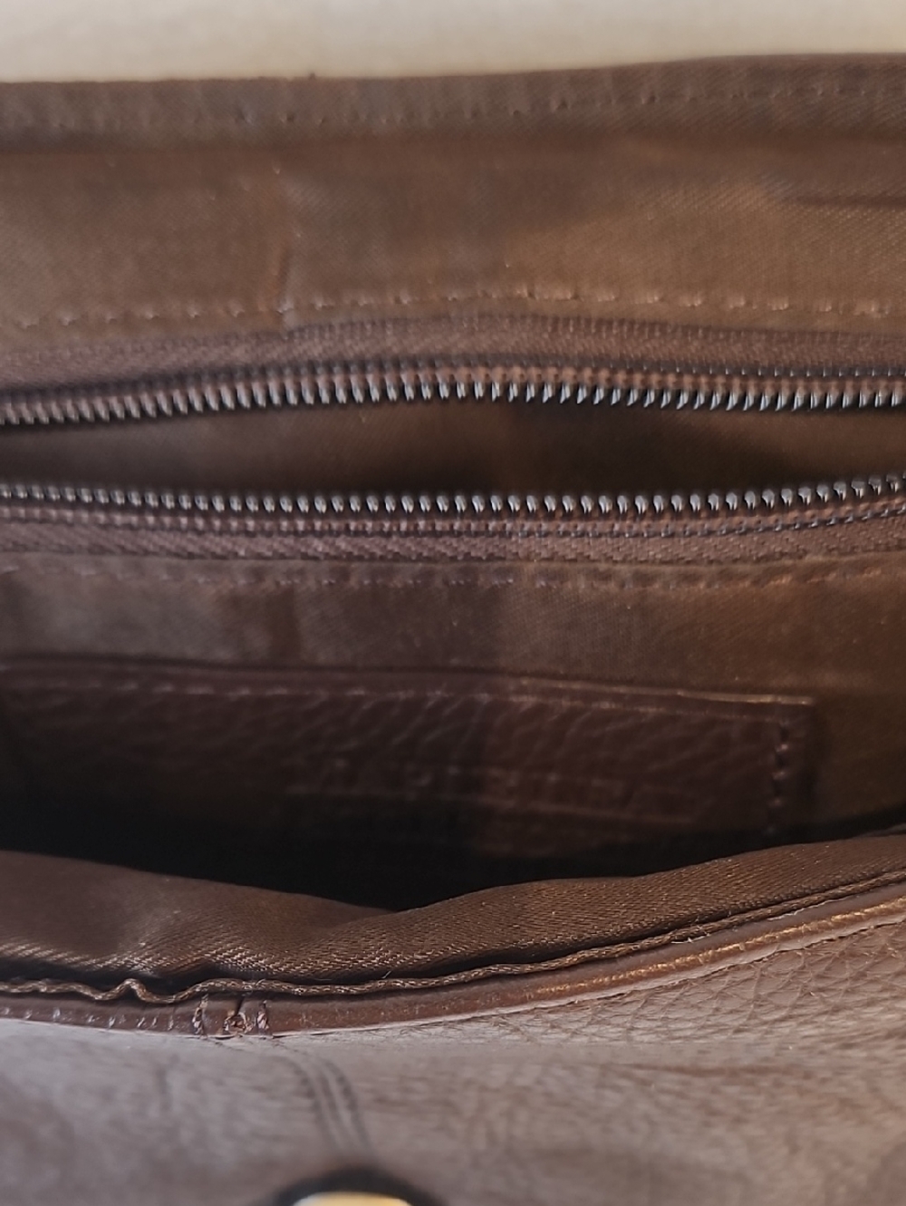 Classic Brown Pebble Genuine Leather Shoulder Bag with Gold Buckle - Picture 14 of 16